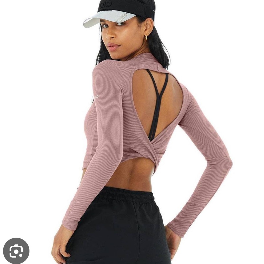 Alo premier long sleeve in wood rose